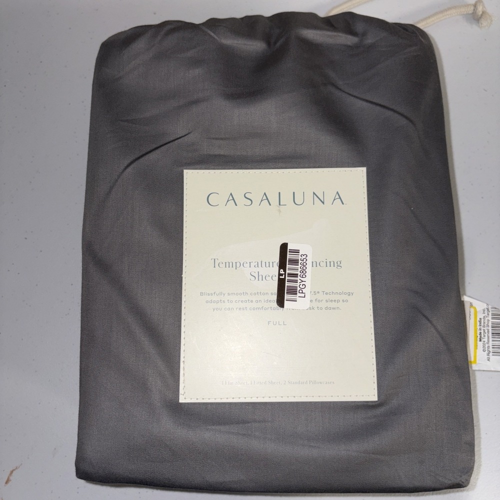 New Casaluna Temperature Balancing Sheet Set Size Full Metal Gray 300 TC